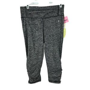 Tangerine Womens Heather Charcoal/Strawberry Ladies Capri Leggings Size S